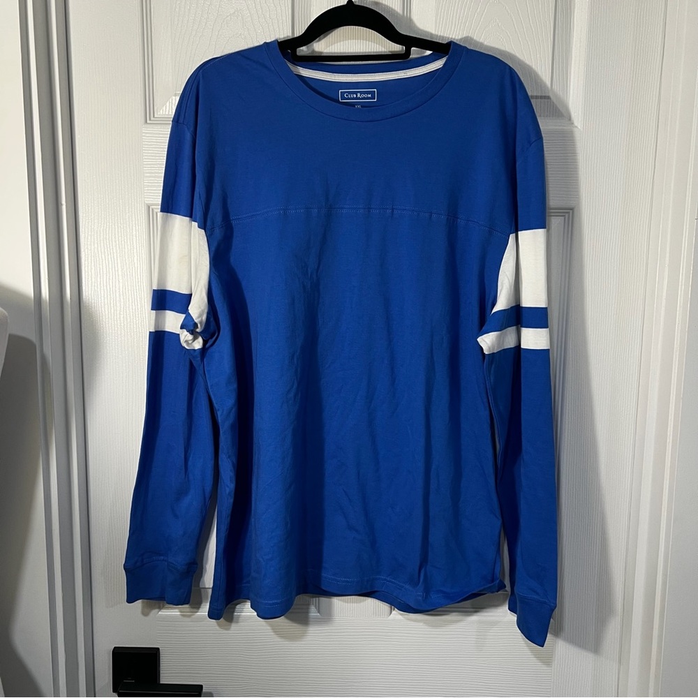 Club Room Blue and White Long Sleeve Tee